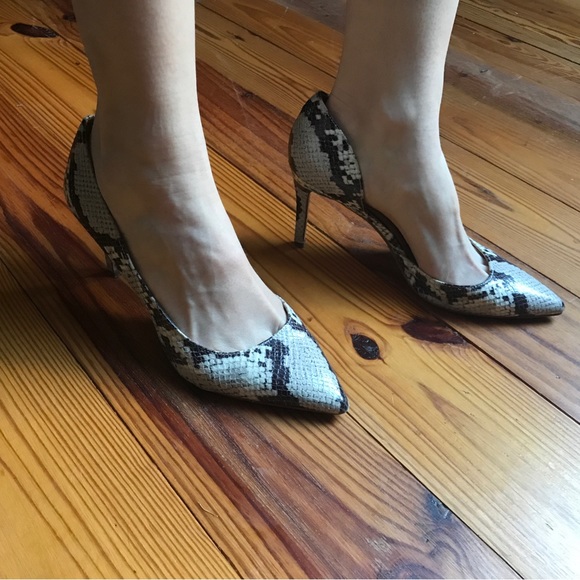 Nine West Beige Black Neutral Snakeskin Stiletto Heels, EUC, 8 - Picture 12 of 12